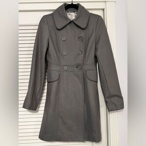 NWOT Tulle Wool Blend Grey Pea Coat Size X-Small